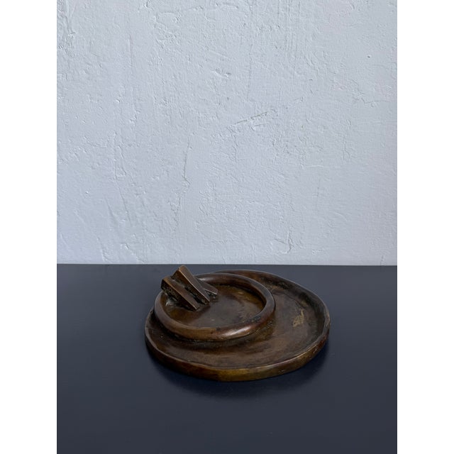 Modern Brazilian Modern Handcrafted Studio Bronze Ashtray or Catchall, Signed Ds For Sale - Image 3 of 11