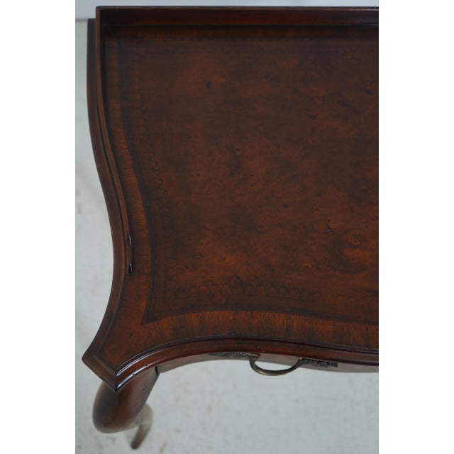 Maitland Smith French Country Mahogany Leather Top Writing Desk For Sale - Image 14 of 18