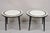 Vintage Mid Century Modern Mosaic Tile Top Round Low Side Tables - a Pair. Item features gray, black, and white ceramic...