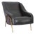 Vintage Leather Armchair with Brass Base, Italy, 1950s For Sale