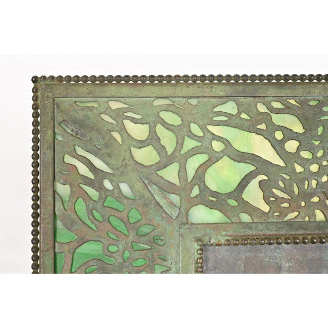 Tiffany Studios New York Grapevine Pattern Bronze and Slag Glass Picture Frame For Sale In South Bend - Image 6 of 10