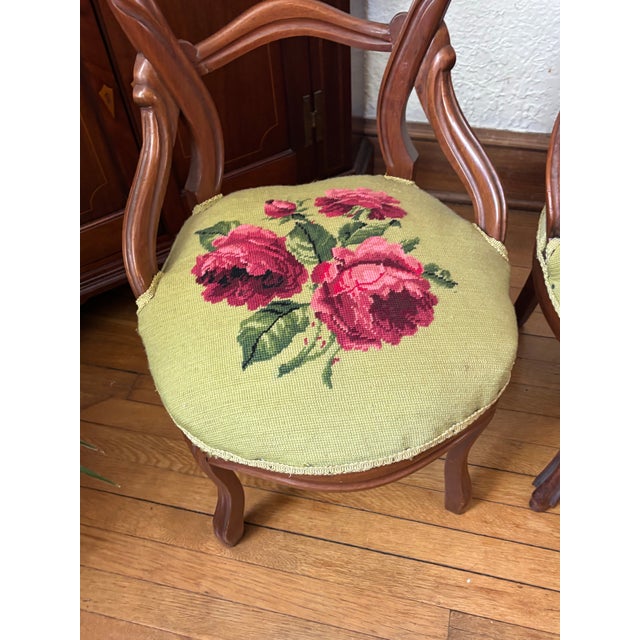 19th Century Victorian Mahogany Balloon Back Parlor Side Chairs - A Pair For Sale - Image 4 of 12