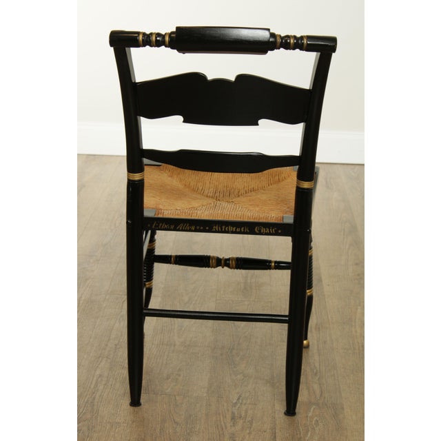 Ethan Allen Black and Gold Painted Rush Seat Hitchcock Chair Chairish