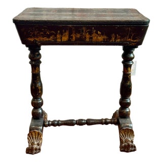 19th Century Victorian Chinoiserie Style Sewing Table For Sale
