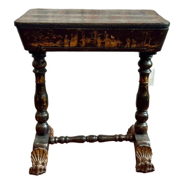 19th Century Victorian Chinoiserie Style Sewing Table For Sale