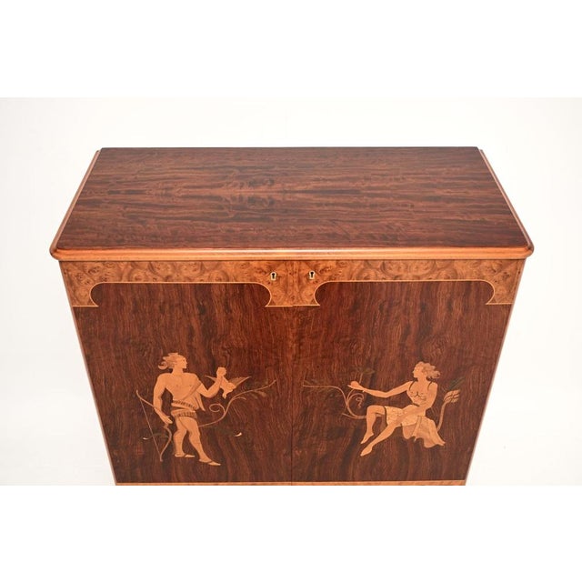 Wood Swedish Art Deco Inlaid Drinks Cabinet, 1930 For Sale - Image 7 of 14
