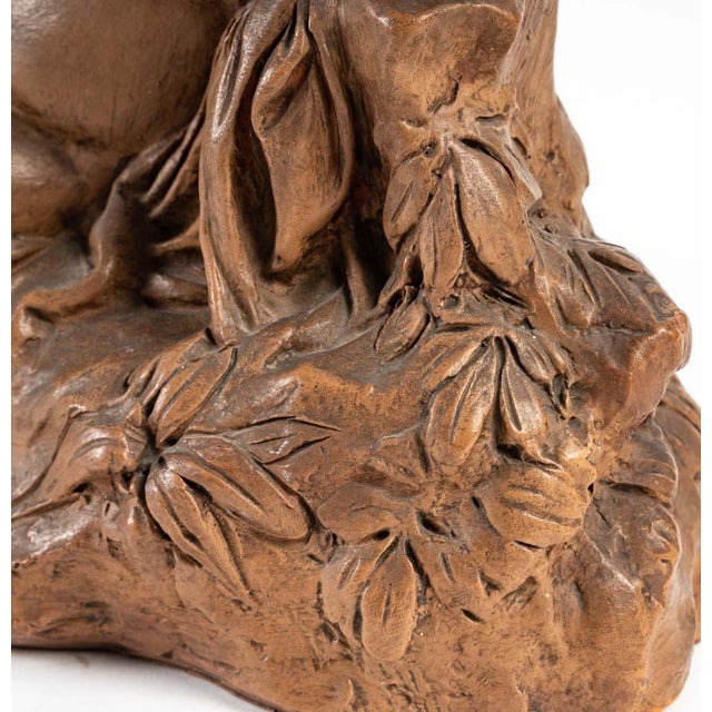 Terracotta Figurine of Child with Bird For Sale - Image 4 of 12