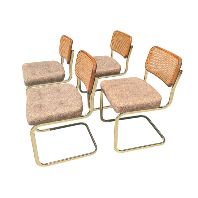 Vintage Italian Marcel Breuer Cesca Chairs and Dining Table- Set of 5 For Sale - Image 16 of 18