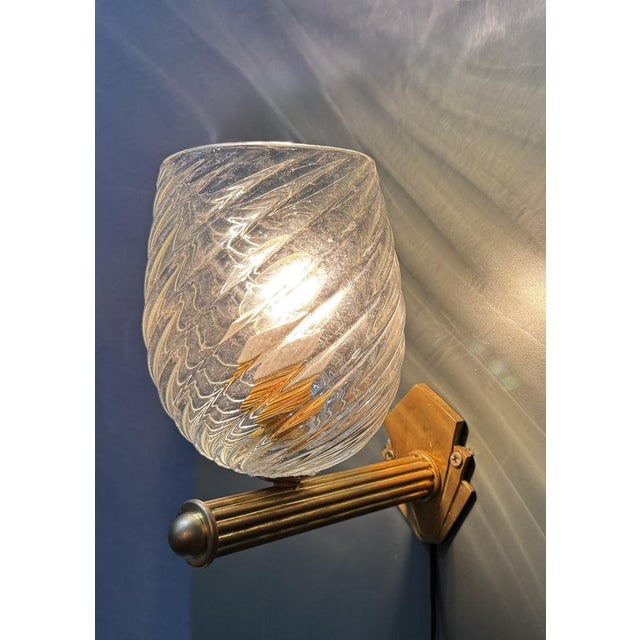 1960s Murano Glass and Brass Sconces, 1960s, Set of 2 For Sale - Image 5 of 9
