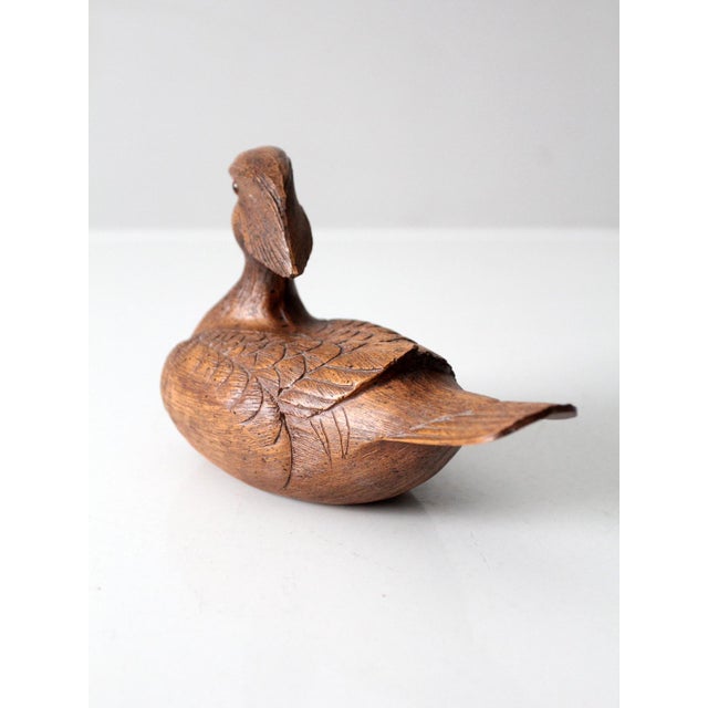 Mid-Century Modern Mid-Century Wood Cast Duck Decoy For Sale - Image 3 of 11