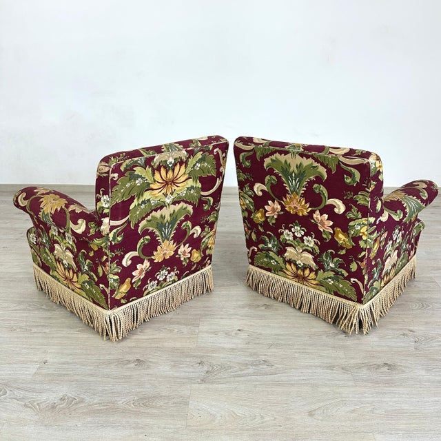 1960s Napoleon III Style Armchairs With Fringes - A Pair For Sale - Image 5 of 9