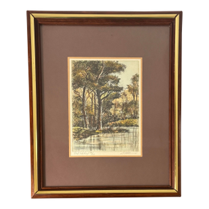 Signed & Numbered L. Mariae Landscape Etching – Framed Limited Edition Print (12.75” X 15.5”)