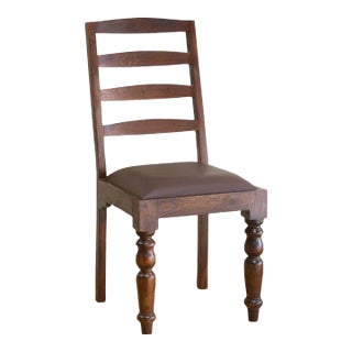 Vintage Hardwood Ladderback Side Chair For Sale