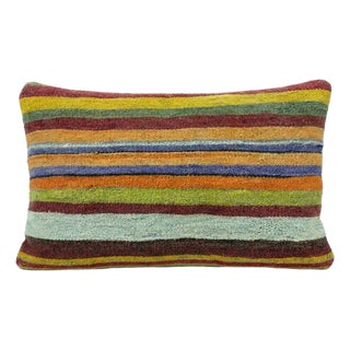 Bohemian Kilim Lumbar Pillow Cover 12'' X 20'' For Sale