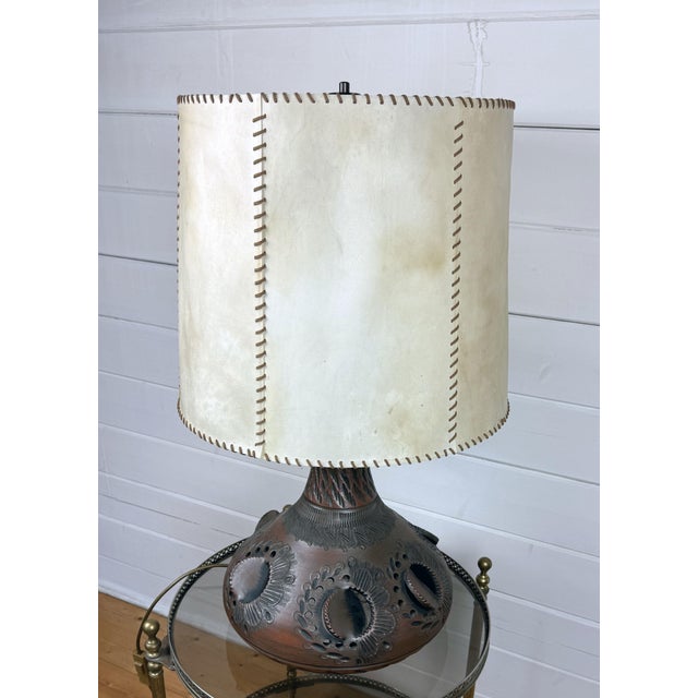 Mid-Century Modern Brown Ceramic Table Lamp, 1960s For Sale - Image 11 of 12