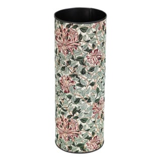 Honeysuckle Green Tapestry Umbrella Stand For Sale