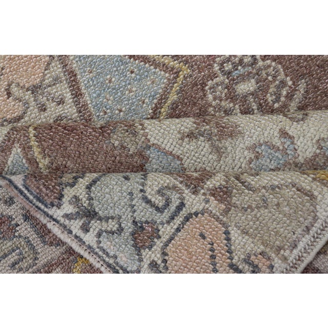 Classic Medallion Design Turkish Oushak Runner in Soft Pastel Tones For Sale - Image 13 of 14