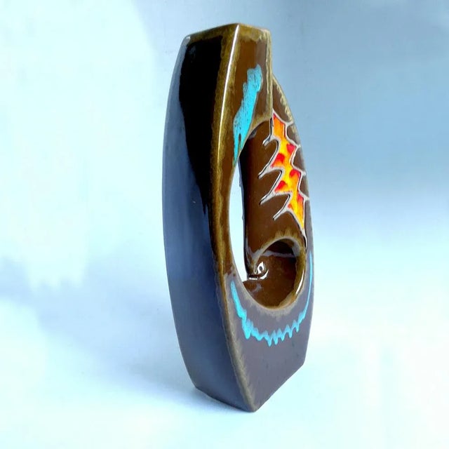 Mid-Century Italian Ceramic Vase by Roberto Rigon For Sale - Image 4 of 10