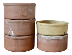 Stoneware Farm Pots, 1940s, Set of 5