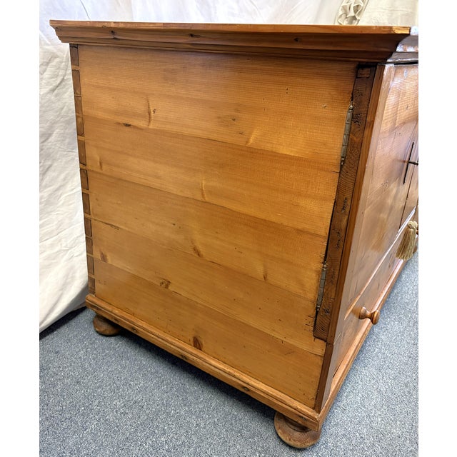 Antique Rustic Primitive Pine Two Door Cabinet With Drawer, Locks, and Key For Sale In West Palm - Image 6 of 18