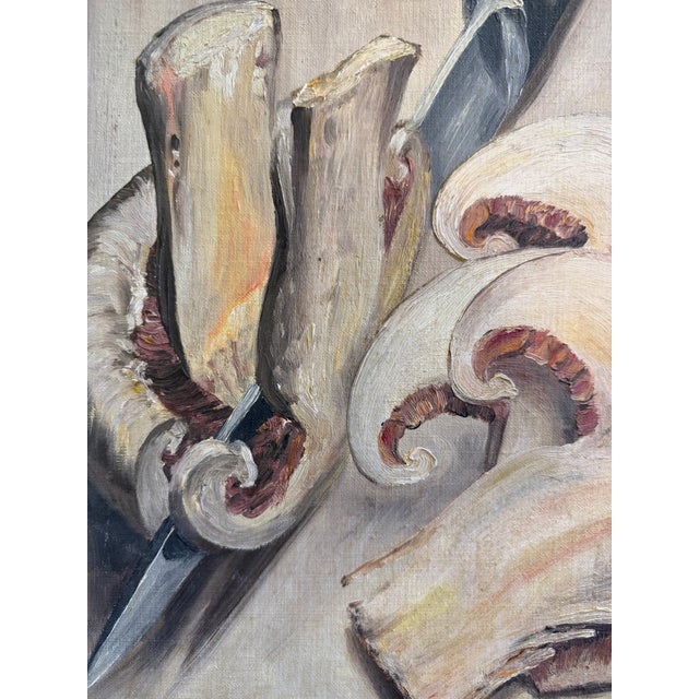 Mid Century Mushroom Still Life Oil Painting For Sale - Image 4 of 6