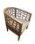 Mid-Century Modern Organic Lattice Teak Barrel Chair With Linen Cushion For Sale - Image 4 of 12