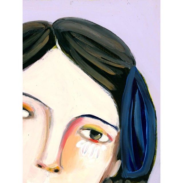 Abstract Girl With Rabbit, Abstract Cubist Portrait Oil Painting, Signed For Sale - Image 3 of 7