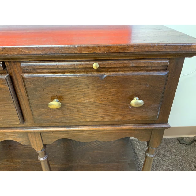 Wood 20th Century Stone House Collection Oak Wood Console For Sale - Image 7 of 13