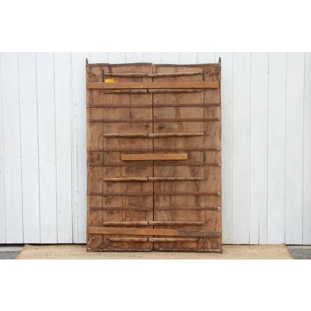 Antique Iron Bound Medieval Double Door For Sale - Image 9 of 10