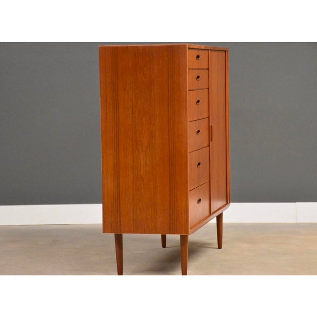 Falster, Denmark 1960s Danish Modern Svend Madsen Style Teak Armoire Dresser For Sale - Image 4 of 10