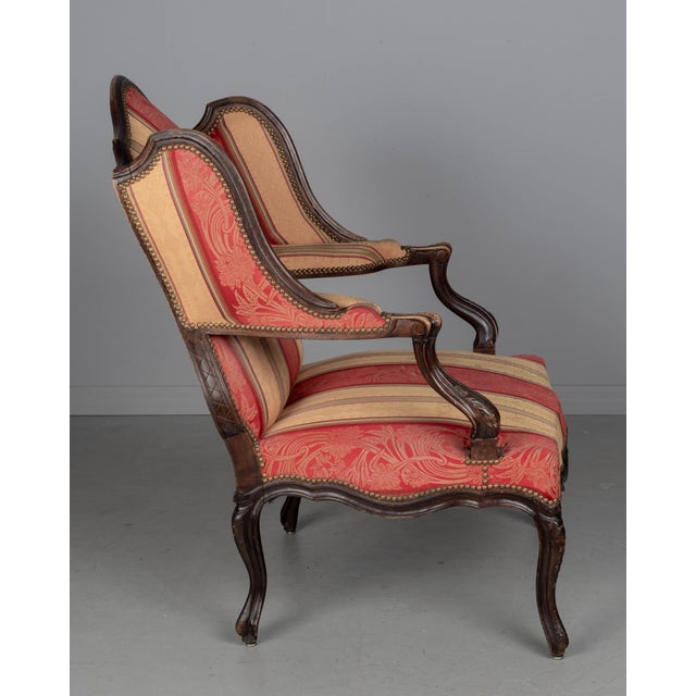 19th Century Louis XV Style Wingback Fauteuil or Armchair For Sale - Image 4 of 13