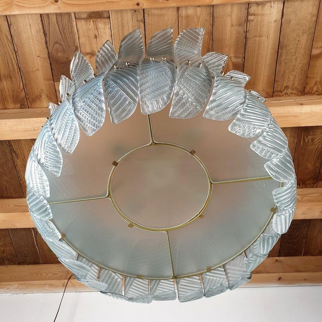 1970s Mid-Century Modern Green Murano Glass Chandelier 1980s For Sale - Image 5 of 11