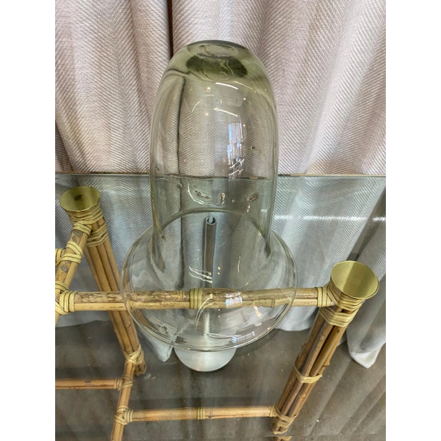 French antiques market find beautiful winter garden piece hand-blown glass garden cloche.