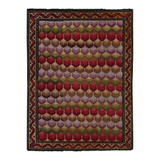 Vintage Turkish Kilim in Red, With Geometric Patterns, From Rug & Kilim For Sale