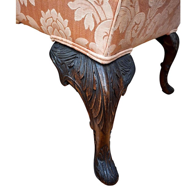 Antique Queen Anne-Style Wingback Armchair For Sale - Image 10 of 11