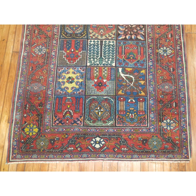 Textile Early 20th Century Zabihi Collection Senneh Bakhtiari Colorful Garden Box Rug - 4'9" x 6'7" For Sale - Image 7 of 8