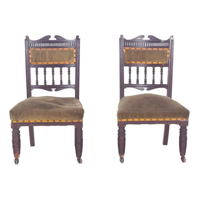 Set of English Ladies Chairs, 1920s For Sale - Image 9 of 9