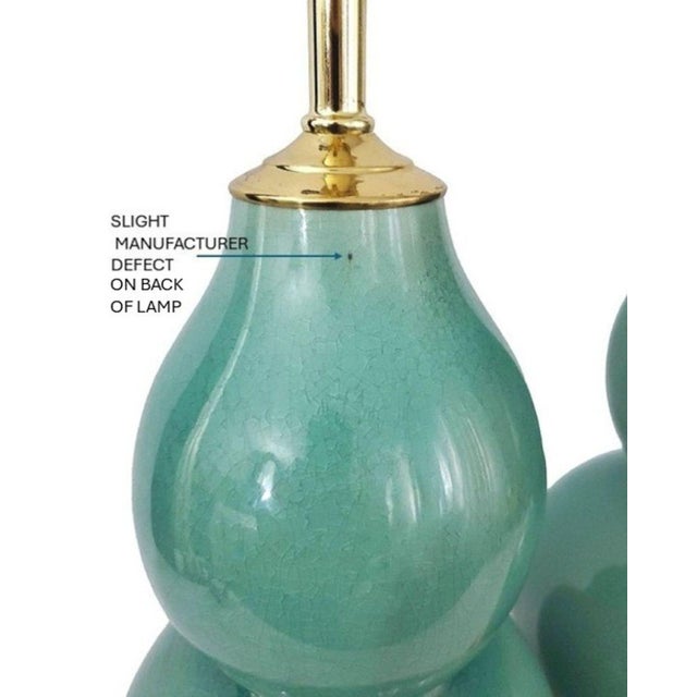 Lamp Pair Restored Vintage Christopher Spitzmiller Style Coastal Blue Crackled Porcelain For Sale - Image 11 of 14