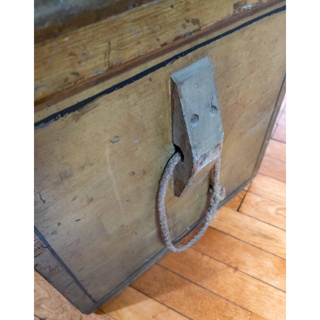 19th Century Paint Decorated Blanket Chest With Later Nautical Ship Painting For Sale - Image 15 of 16