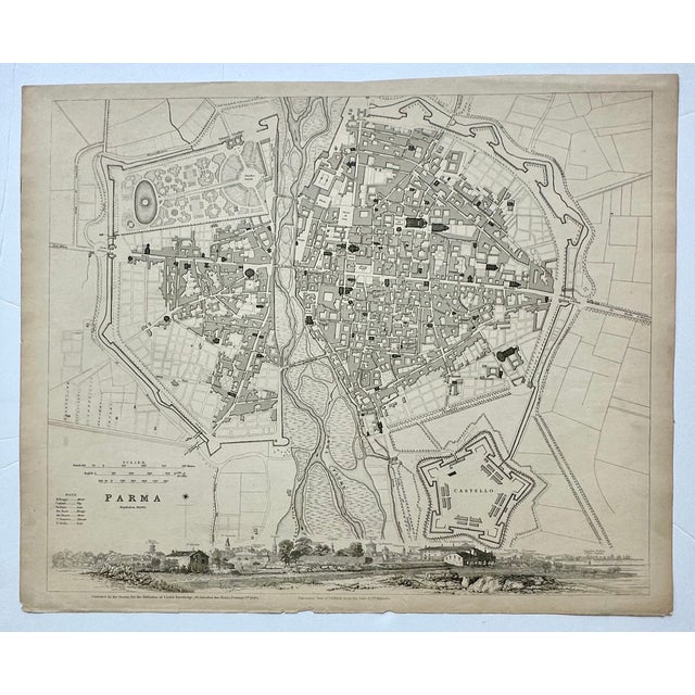 Early 19th Century Parma Italy, Original Map, 1834 For Sale - Image 5 of 5