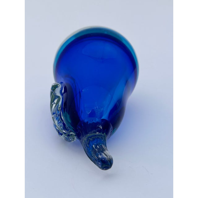 Late 20th Century Sommerso Art Glass Pear in Shades of Blue For Sale - Image 5 of 7