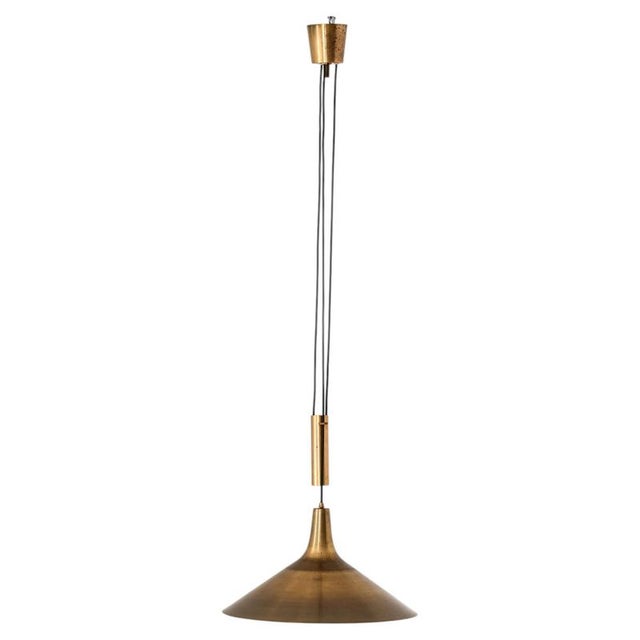 Metal Scandinavian Modern Hanging Lamp in Brass by Thomas Valentiner, 1960s For Sale - Image 7 of 7