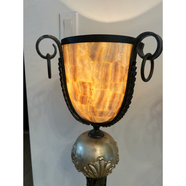 Mid-Century Modern Pair of Stunning Vintage Maitland Smith Penshell Floor Lamps For Sale - Image 3 of 15