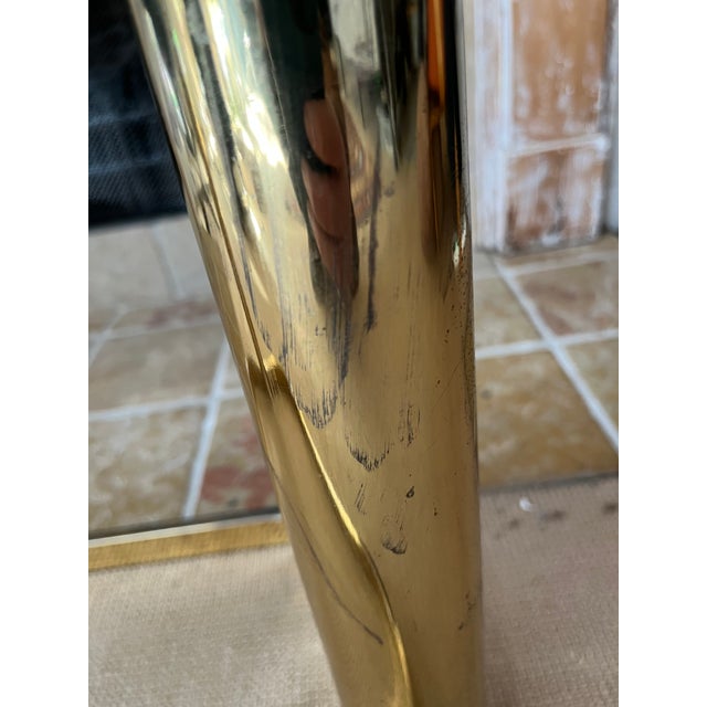 Mid Century Glam Hollywood Regency Pace Collection Side/ Coffee Table Brass and Glass For Sale - Image 13 of 13