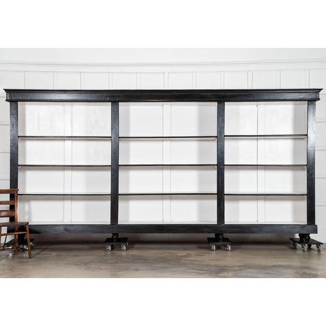 Antique French Ebonised Pine Bookcase, 1900 For Sale - Image 3 of 14