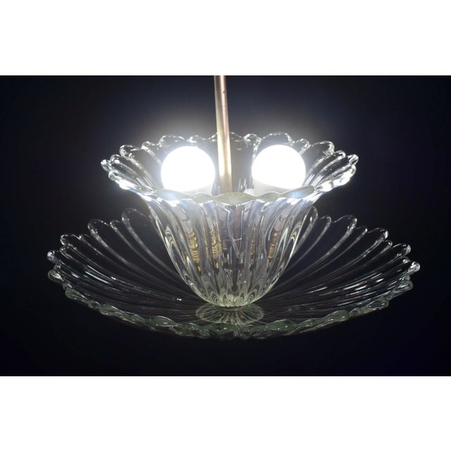 Elegant Art Decò Pendant Light Murano Glass by Barovier, 1950 For Sale - Image 9 of 14