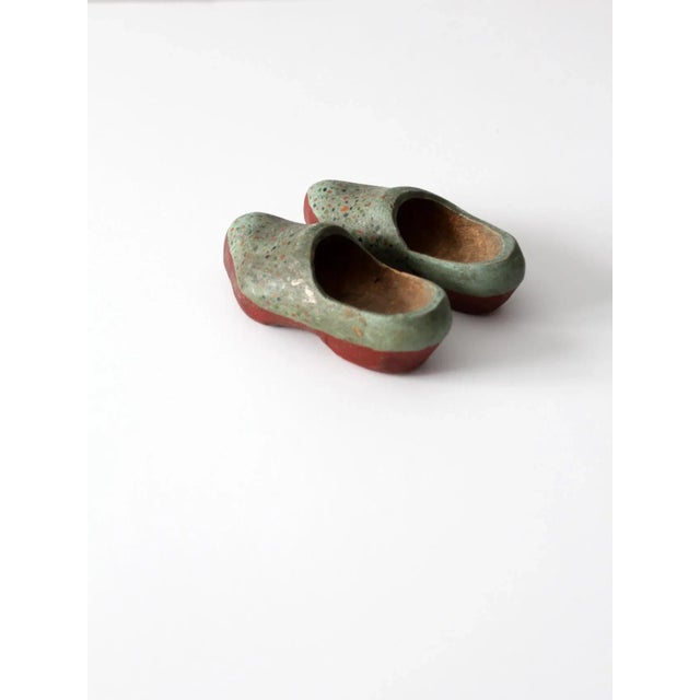 19th Century Antique Children's Wooden Clogs Pair For Sale - Image 5 of 10