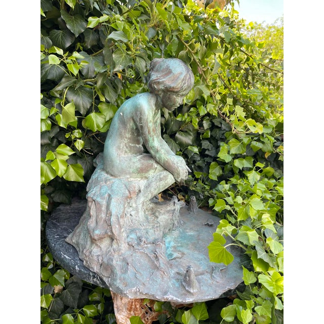 At the Water’s Edge (1914) by Edward Berge – Antique Bronze Sculpture (Roman Bronze Works) Fountain For Sale - Image 13 of 15