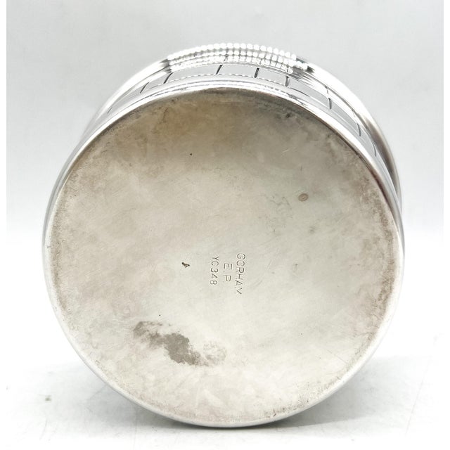 Gorham 1970s Gorham Silver-Plated Bushel Barrel Form Tea Caddy Yc348 – Colonial Revival / Traditional / Americana For Sale - Image 4 of 10