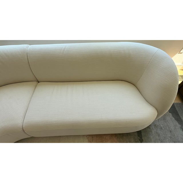 West Elm Laurent 3-Piece Sculptural L-Shaped Wedge Sectional in Ivory Performance Upholstery For Sale - Image 11 of 18